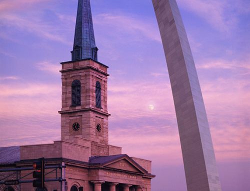 Moonrise, the Arch and the Old Cathedral