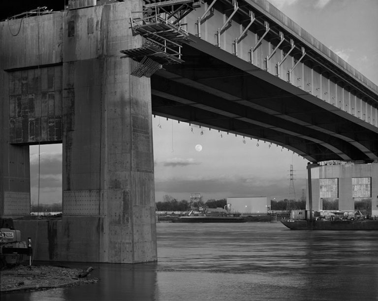 Moonrise, Poplar Street Bridge, 2018