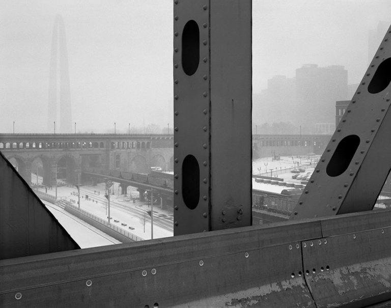 Arch and Laclede’s Landing From the Martin Luther King Bridge, Blizzard, 2019