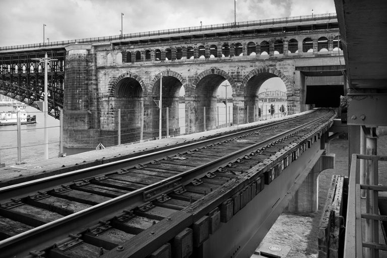 Eads Bridge from Laclede’s Landing Parking Garage, 2018