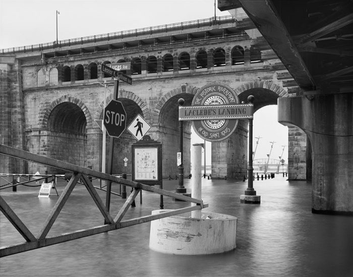 Eads Bridge, Laclede’s Landing, Flood of 2019