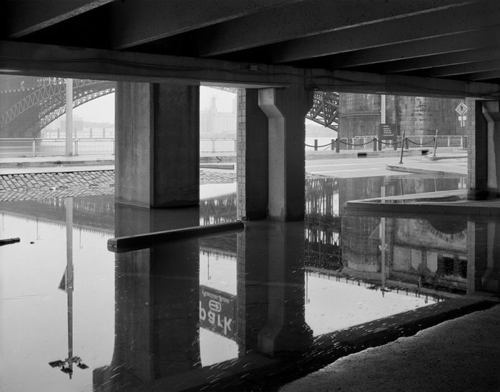 Eads Bridge and Reflection From the Riverfront Garage, Flood of 2019