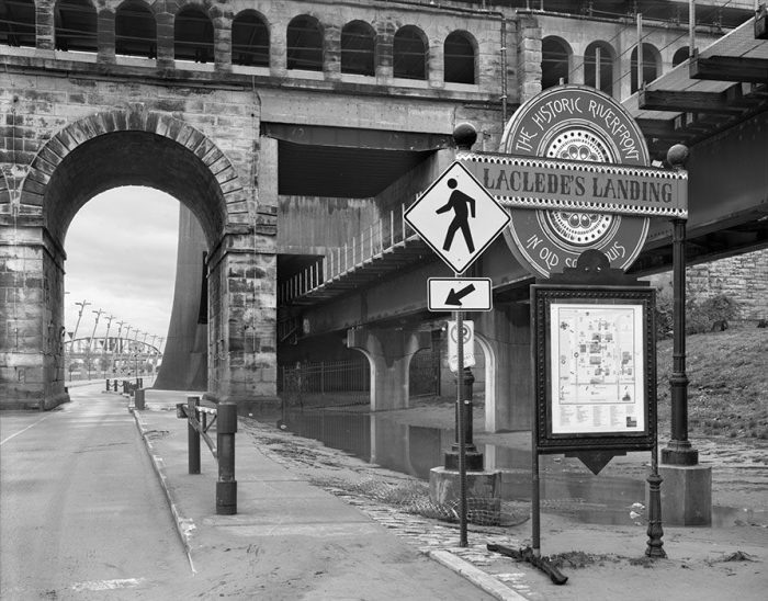 Eads Bridge, Wharf Street, Flood of 2019