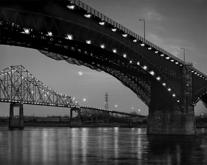 Moonrise, Eads and Martin Luther King Bridges, 1986