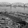 Barges, McKinley and Merchant's Bridges, Port of St. Louis, 2020