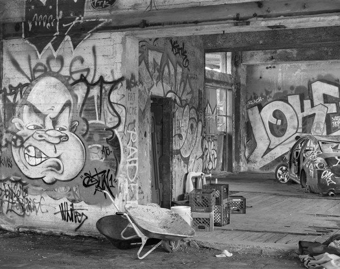 Freight Depot, Graffiti, Stolen Automobile, 2021