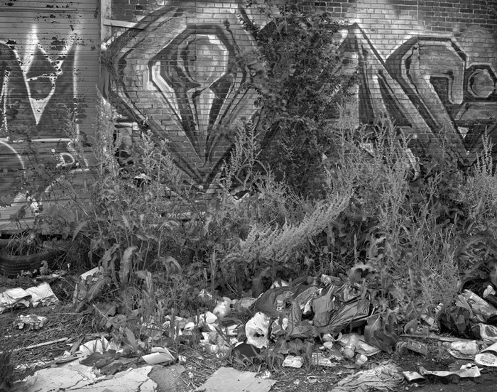 Graffiti, Trash, Burned Warehouse North of Laclede's Landing, 2021
