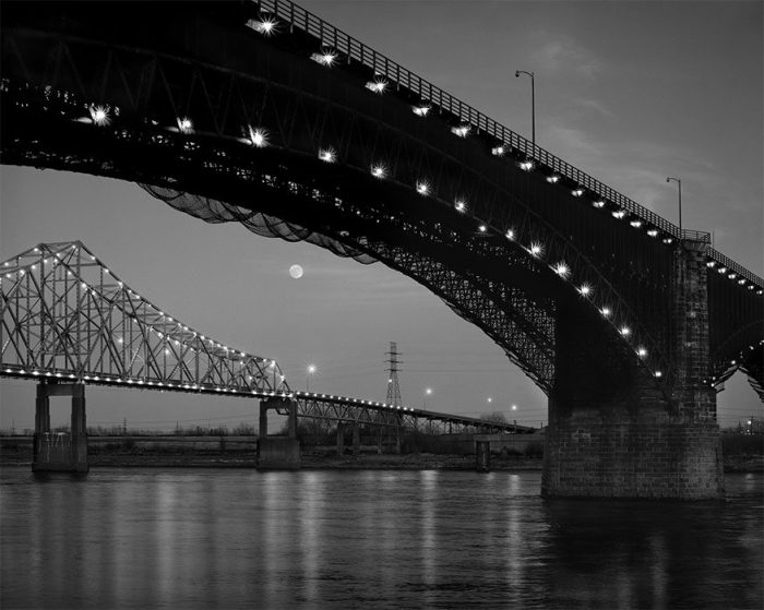 Moonrise, Eads and Martin Luther King Bridges, 1986