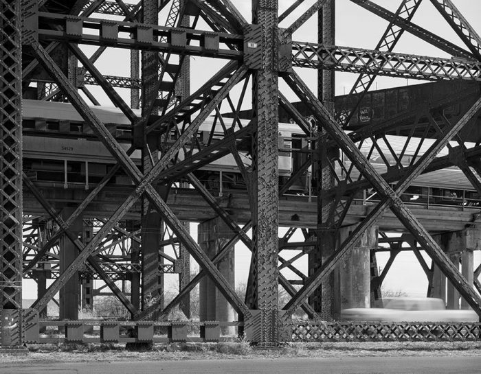 Amtrac Train, Trestles of the MacArthur Bridge, Chouteau's Landing, 2019