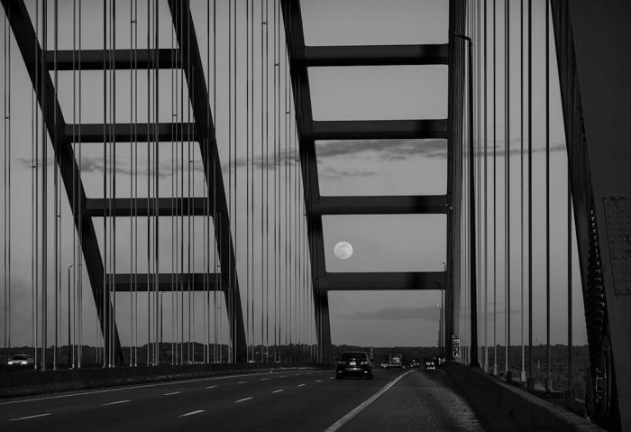 Moonrise, Jefferson Barracks Bridge, 2021