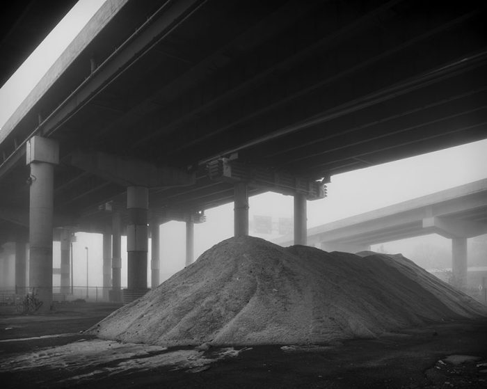 Approaches to the Poplar Street Bridge 2, Salt, Fog, Winter, 2022