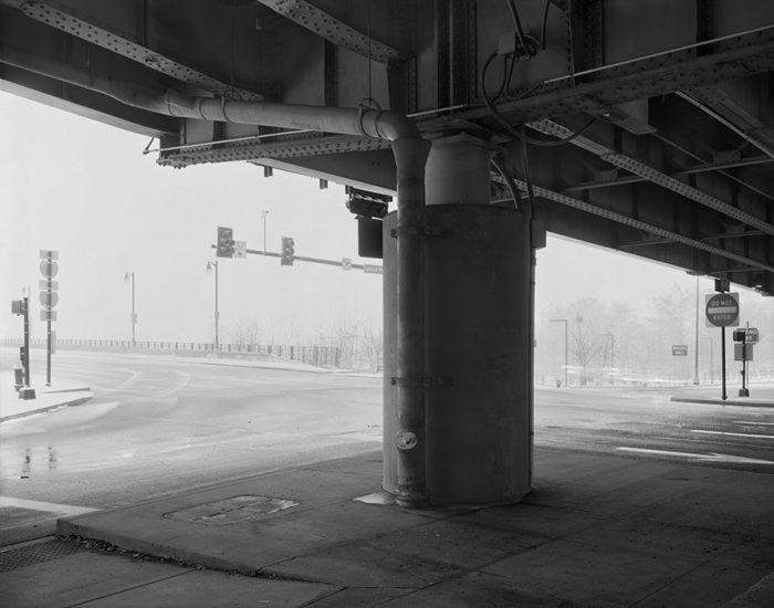 Washington and Memorial, Entrance to Eads Bridge, Blizzard, 2019