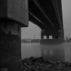 Poplar Street Bridge, Fog, Dusk, Low Water, 2022