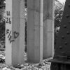 Approaches to the MacArthur Bridge, Elevated Railline Pilings, Chouteau's Landing, 2024