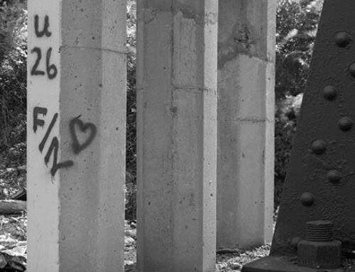 Approaches to the MacArthur Bridge, Elevated Railline Pilings, Chouteau’s Landing, 2024