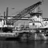 Barges, Poplar Street Bridge, Chouteau's Landing, 2023