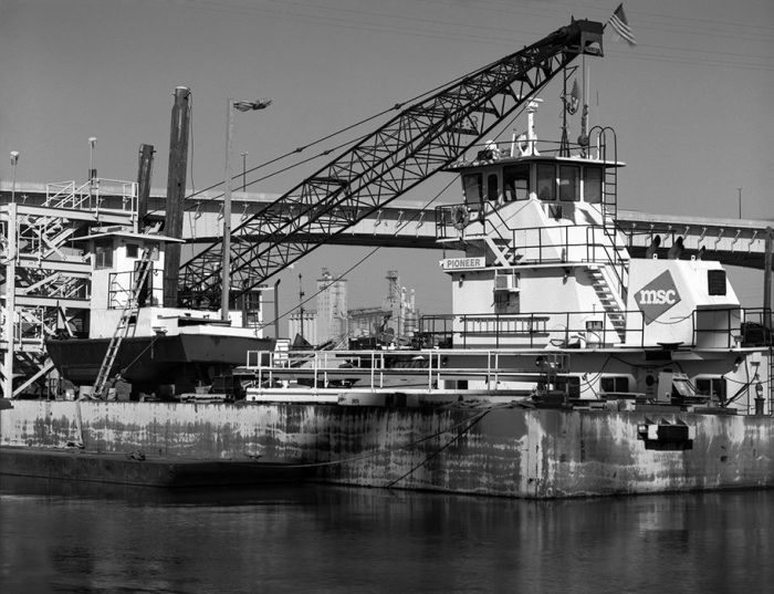 Barges, Poplar Street Bridge, Chouteau's Landing, 2023