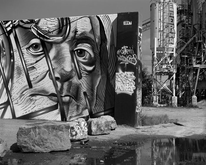 Graffiti Wall, Abandonded Cement Plant, Chouteau's Landing, St. Louis, Missouri, 2023
