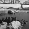 MacArthur Bridge, Barges 2, From the Mill Creek Pumping Station, Chouteau's Landing, 2024