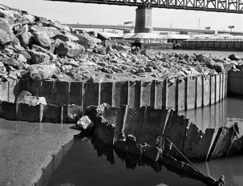 MacArthur Bridge, Barges, From the Mill Creek Pumping Station, Chouteau’s Landing, 2024