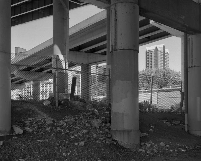 Metropolitan Square Building From Beneath the Poplar Street Bridge, 2024