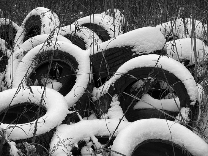 Discarded Tires, Winter, Chouteau's Landing, 2024