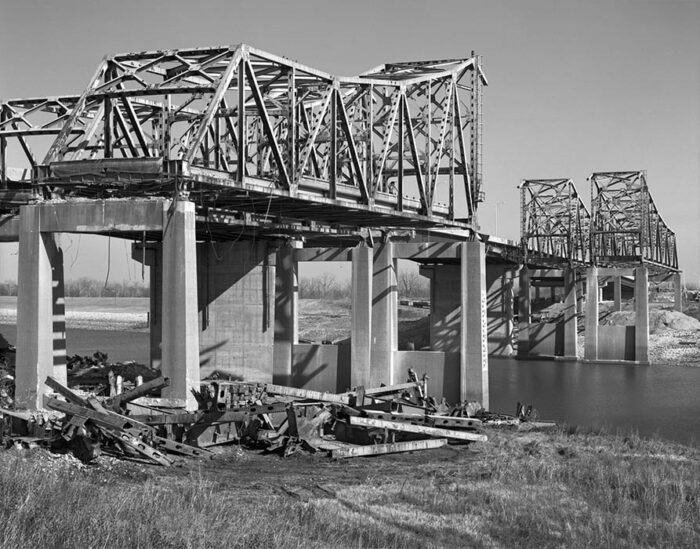 Demolition of the Old I -270 Bridge 2, Chain of Rocks Canal, Illinois, 2016