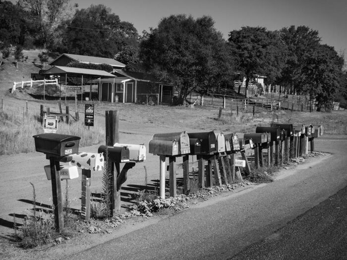 Mailboxes, Mariposa County, California, 2014