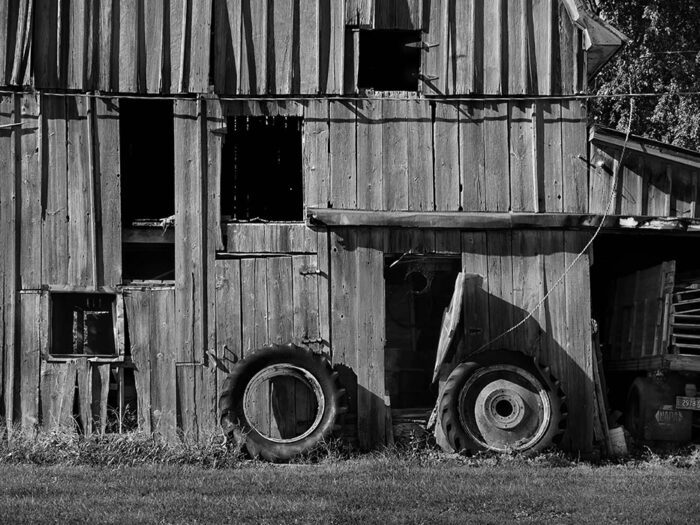 Tractor Wheels, Abandoned Barn, St. Clair County, Illinois, 2024