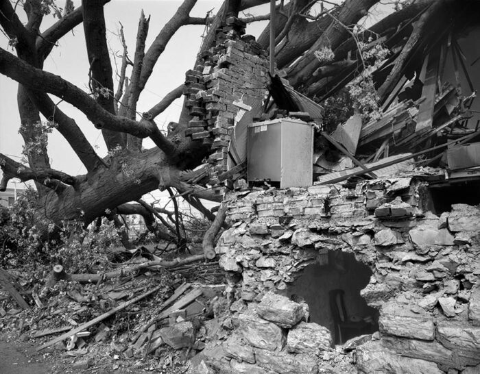 Uprooted Tree, Damaged House, North St. Louis, 2025